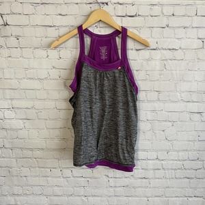 Sweaty Betty Grey Contrast Trim Racerback Tank Sz Small